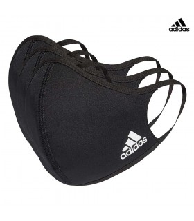 ADIDAS PACK 3 MASCARILLA ADULTO NEGRO FACE COVID LOGO