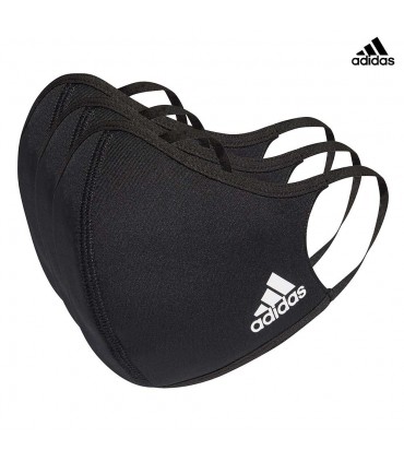 ADIDAS PACK 3 MASCARILLA ADULTO NEGRO FACE COVID LOGO