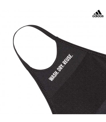 ADIDAS PACK 3 MASCARILLA ADULTO NEGRO FACE COVID LOGO