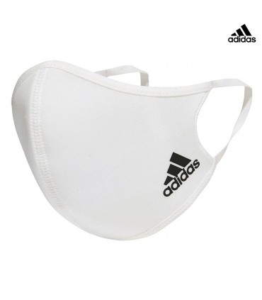 ADIDAS PACK 3 MASCARILLA ADULTO BLANCO FACE COVID LOGO M/L