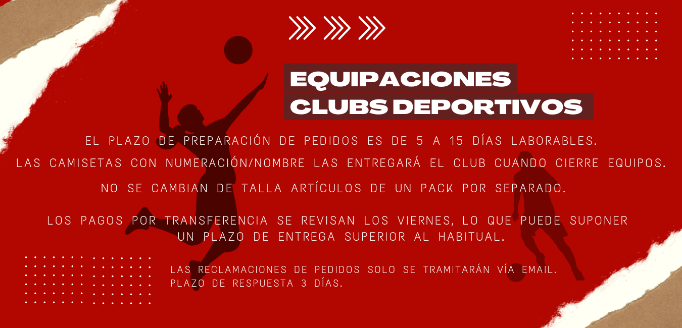 CLUBS DEPORTIVOS - COMPRA EQUIPACIONES
